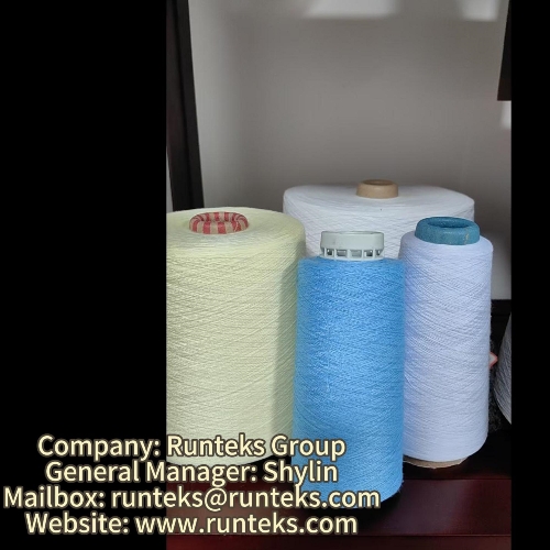 Couleur du fil de fibres discontinues de polyester